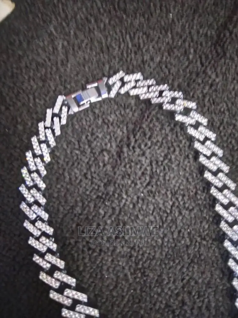 Iced Out Cuban Zig Zag Necklace Available