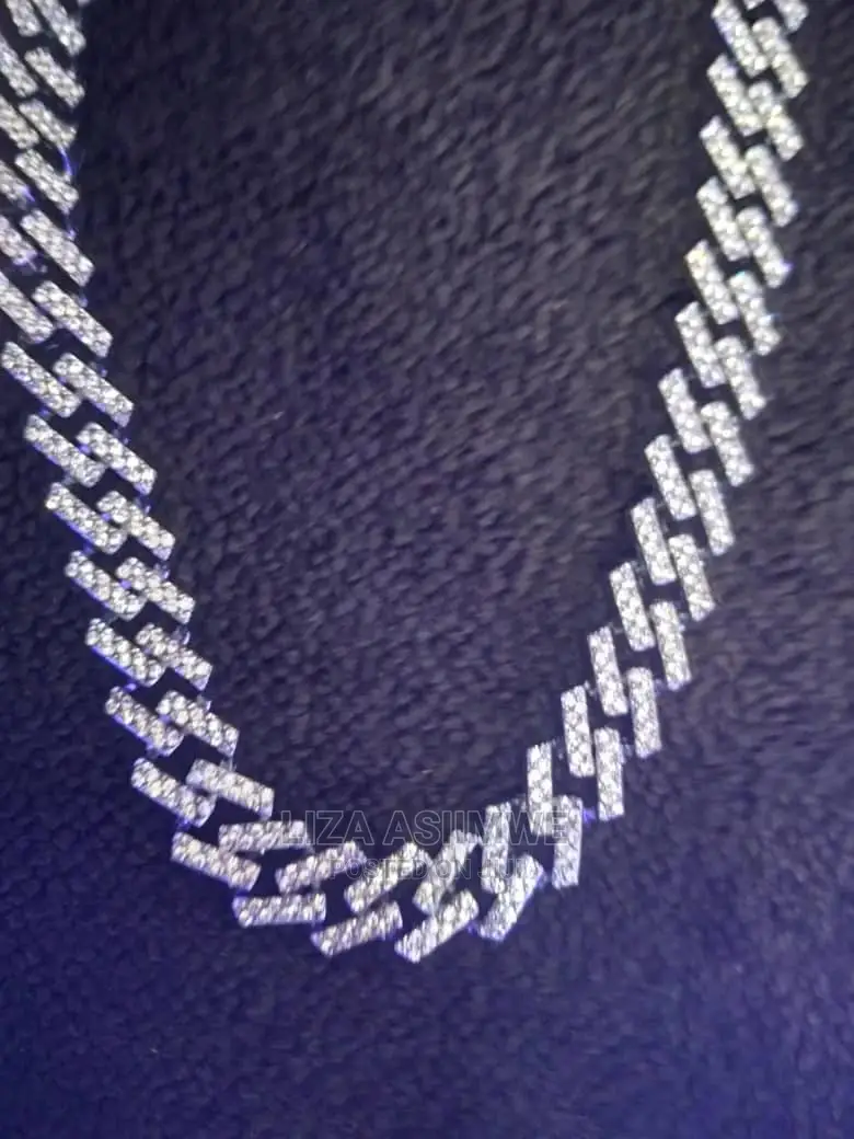 Iced Out Cuban Zig Zag Necklace Available