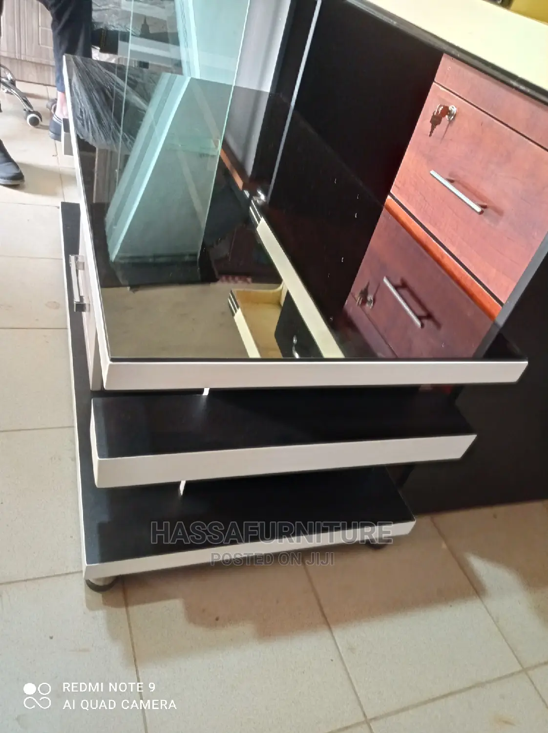 Glass and Wood Center Table