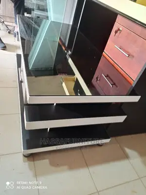 Glass and Wood Center Table