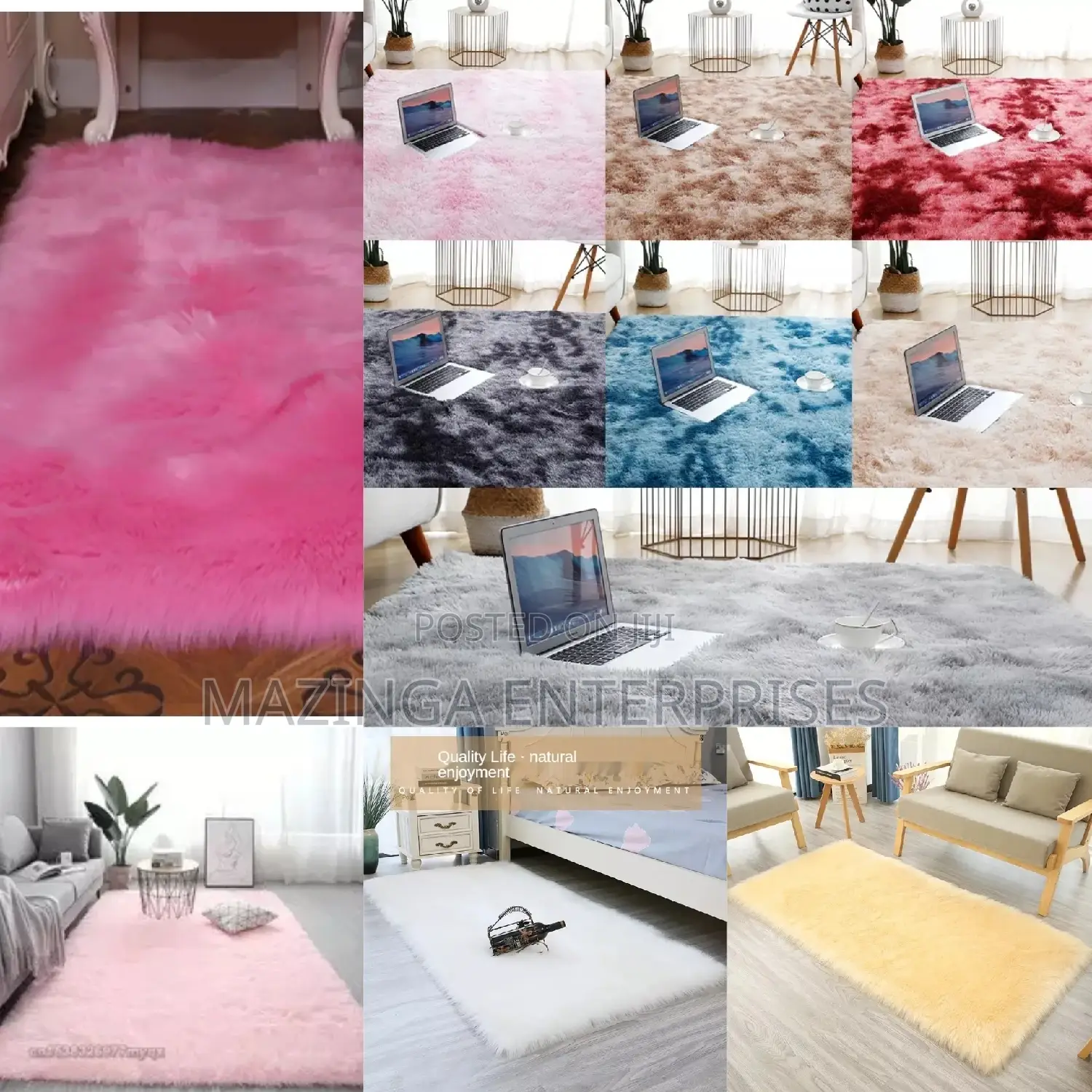 3x6" Bedside and Centre Wool Carpets