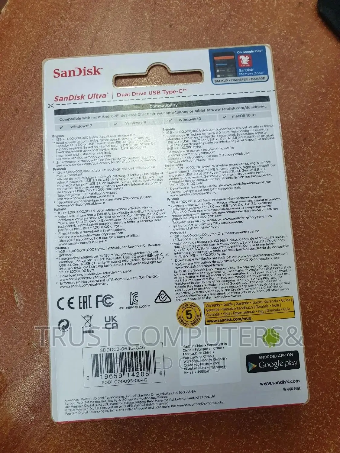 64gb Otg Type C Flash Sandisk 3.1