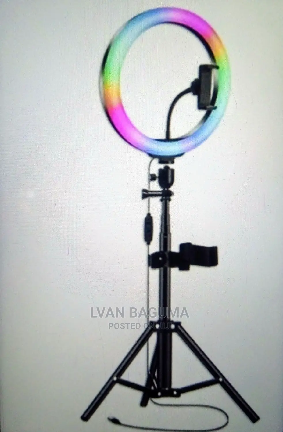 LED RGB Ring Light With Tripod Stand- Multicolor