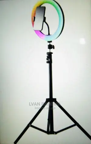 LED RGB Ring Light With Tripod Stand- Multicolor