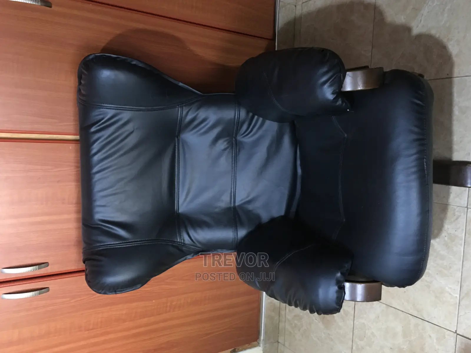 Classic Black Leather Rest Chair