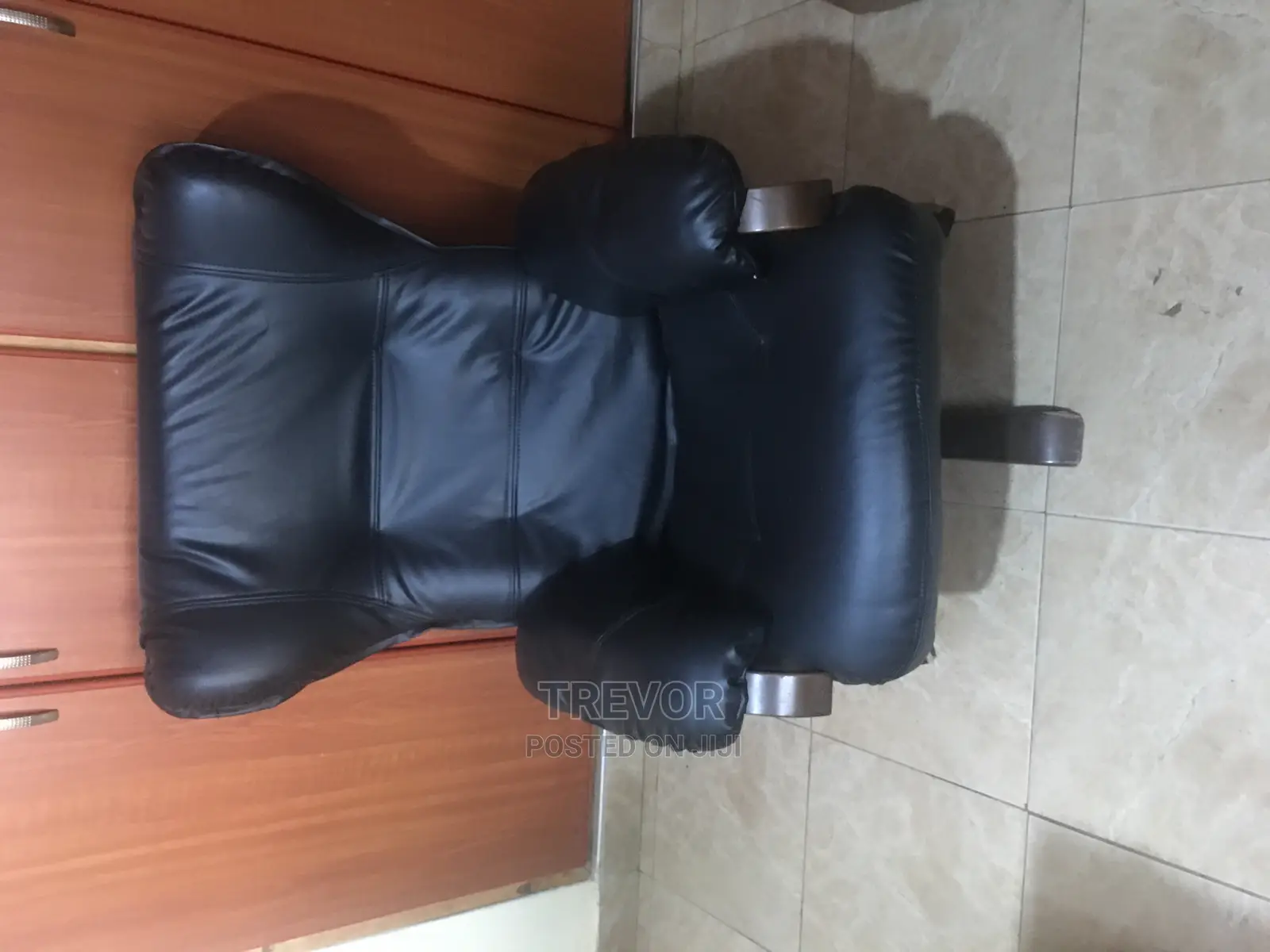 Classic Black Leather Rest Chair