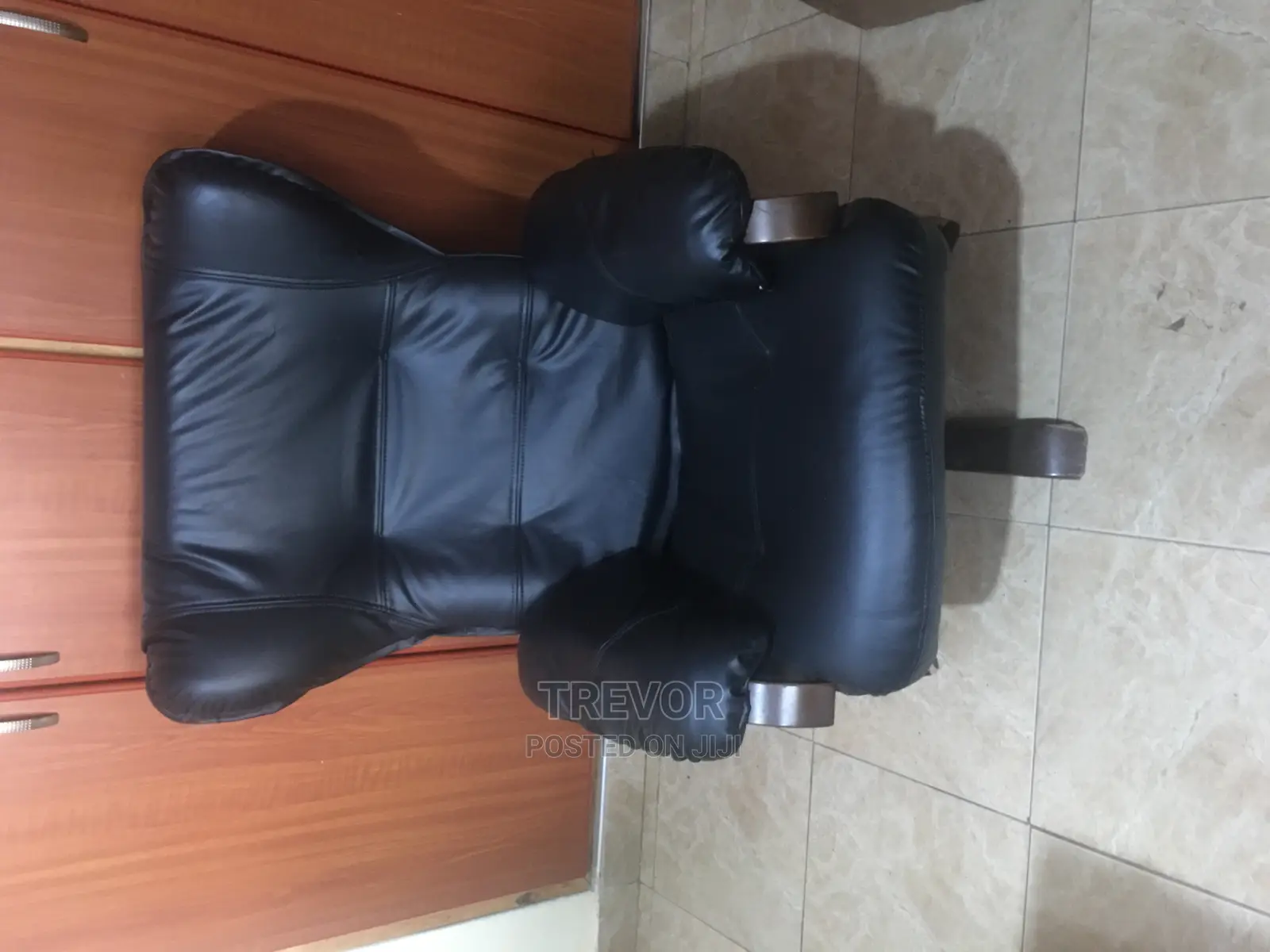Classic Black Leather Rest Chair