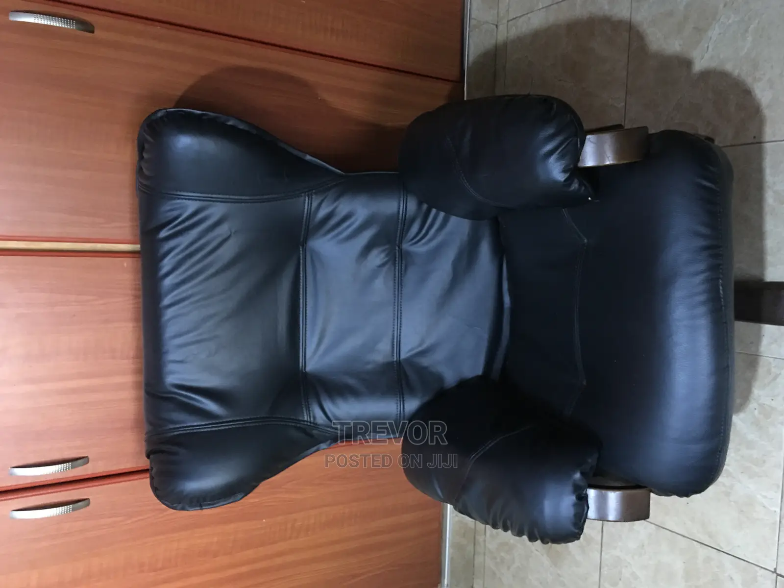 Classic Black Leather Rest Chair