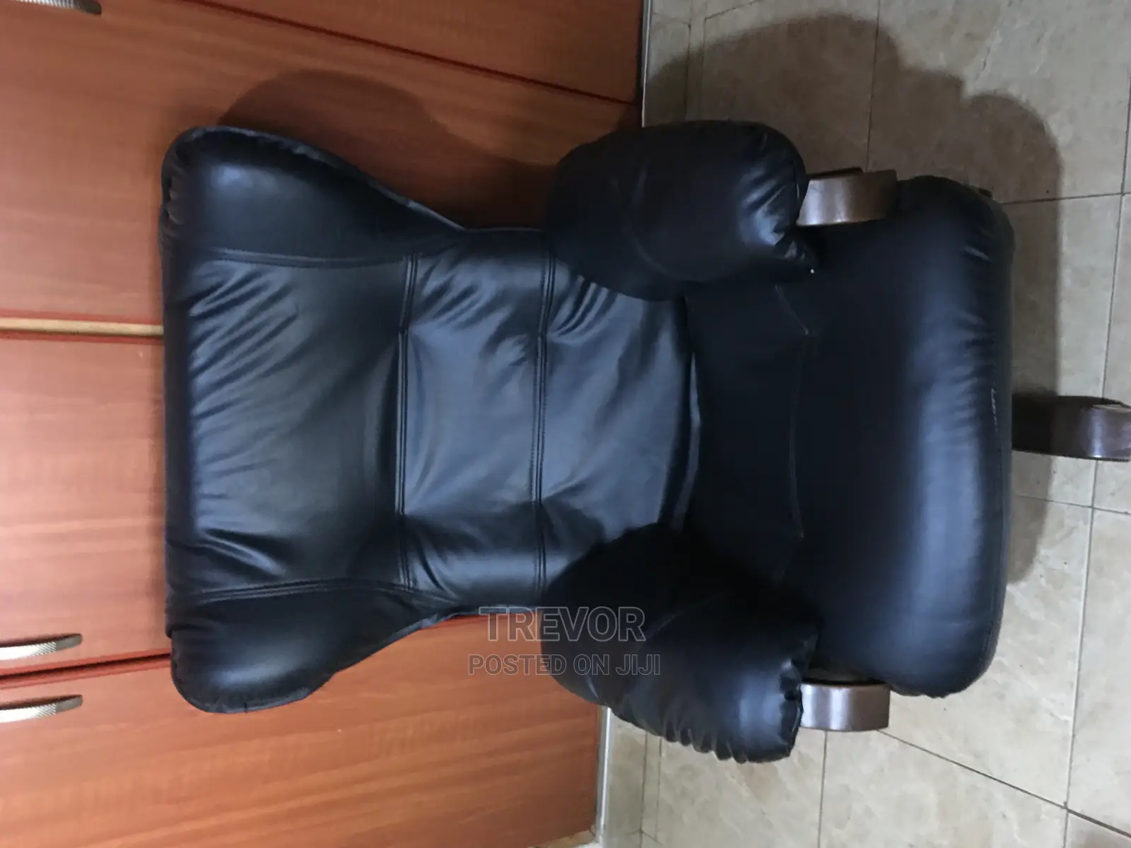 Classic Black Leather Rest Chair
