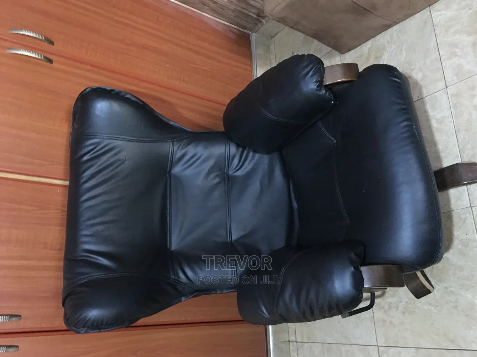 Classic Black Leather Rest Chair