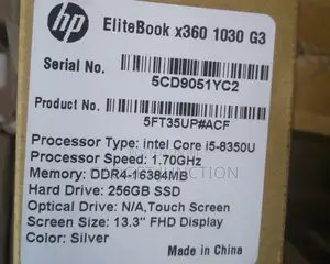 New Laptop HP EliteBook X360 1030 G3 16GB Intel Core I5 SSD 256GB