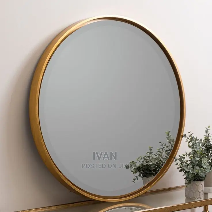 Gold Round Stainless Mirror