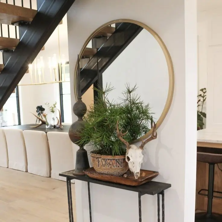 Gold Round Stainless Mirror