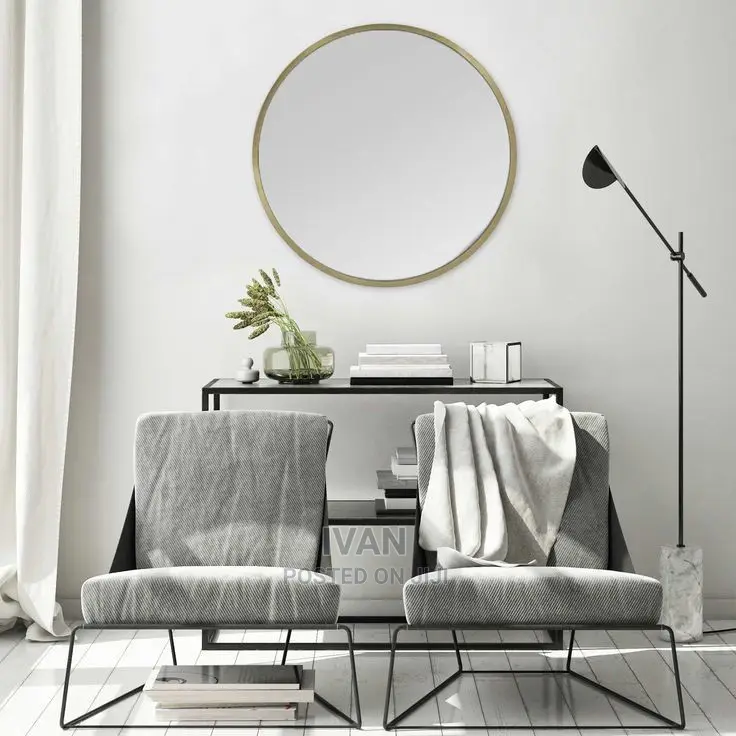 Gold Round Stainless Mirror