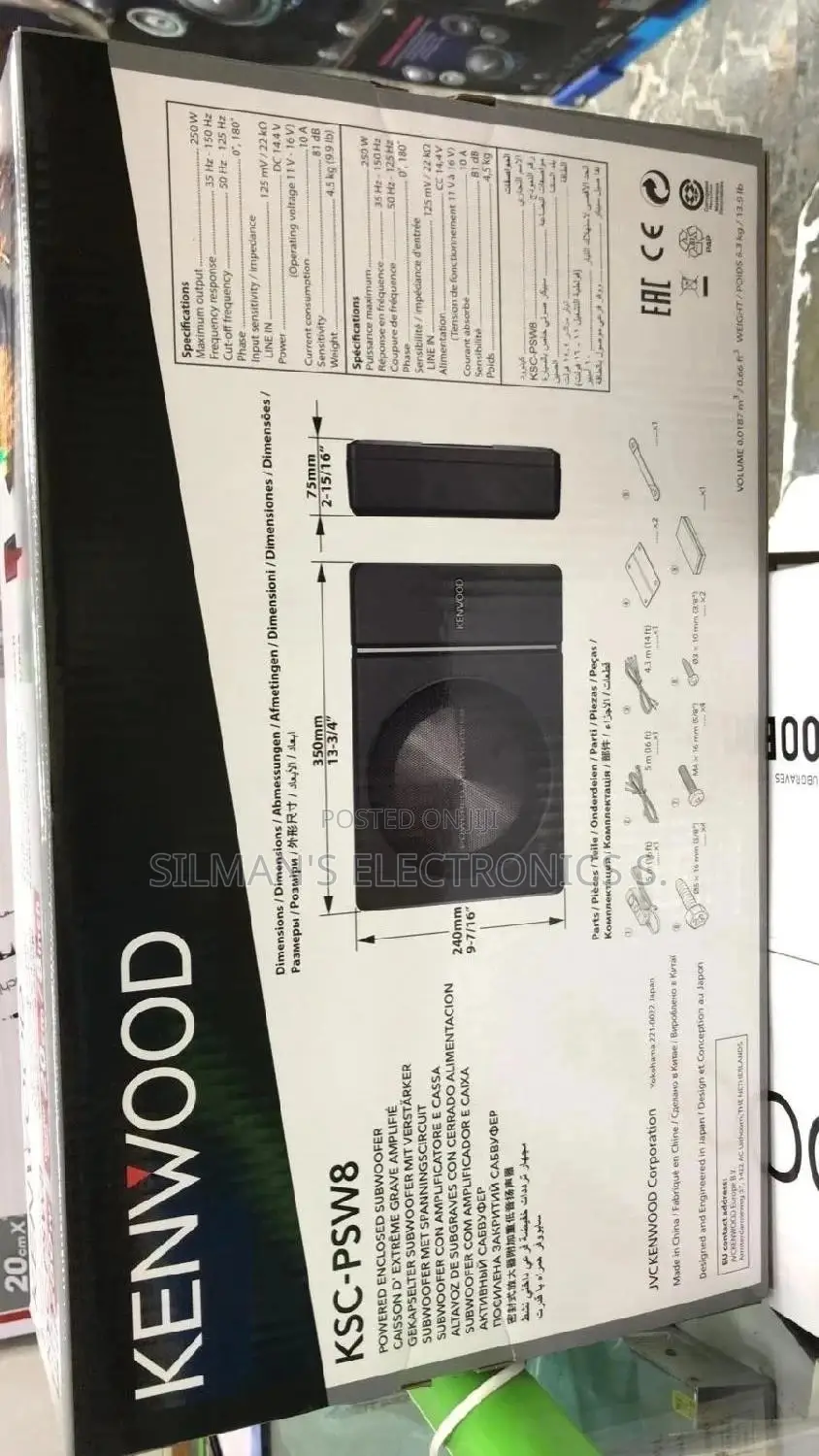 Kenwood Ksc-Psw8 Car Underseat Subwoofer