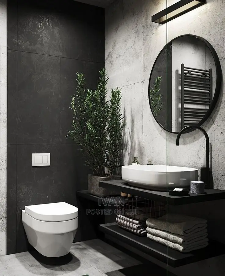 Black Round Mirror