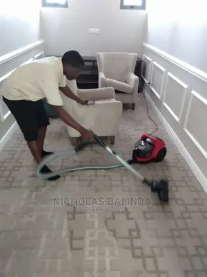 Vacuuming Carpeted Floor Cleaning