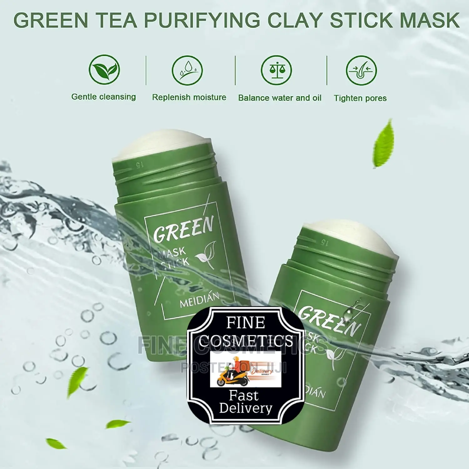 Green Tea Cleansing Clay Stick Mask for Pimple + Black Spots