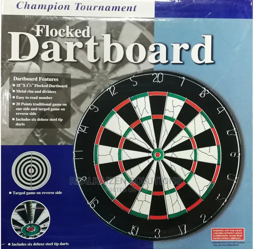 CHAMPION TOURNAMENT 18" Flocked Dartboard