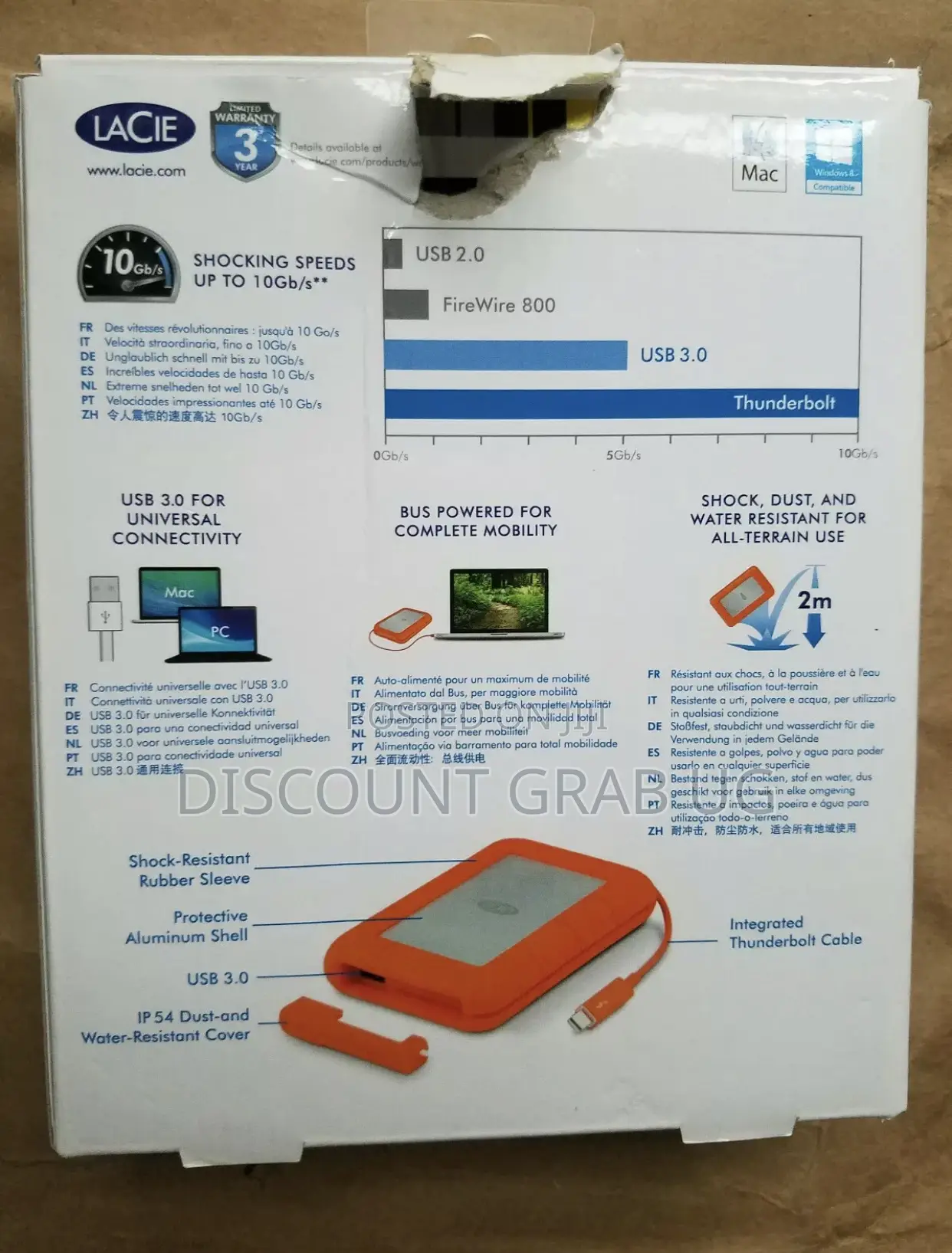 Lacie Rugged Mini 1tb 3.0 With Thunderbolt