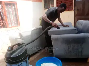 Photo - Fabric Sofa Cleaning in Progress