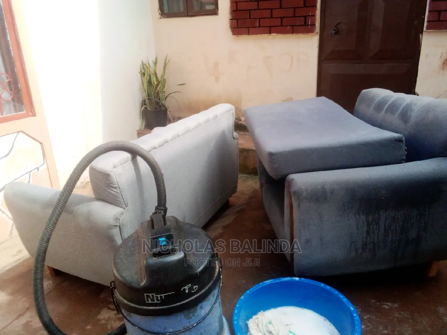 Dry Machine Sofa Cleaning in Progress