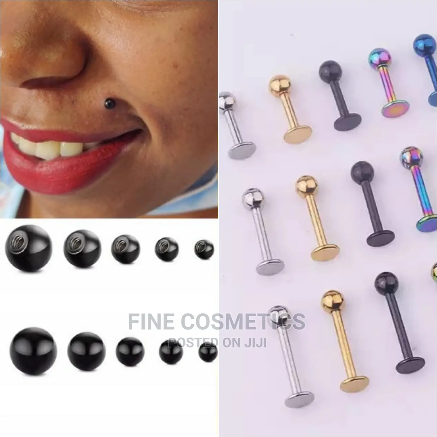 Original None Fading Black Lip Stud/Lip Pin Piercing Jewelry