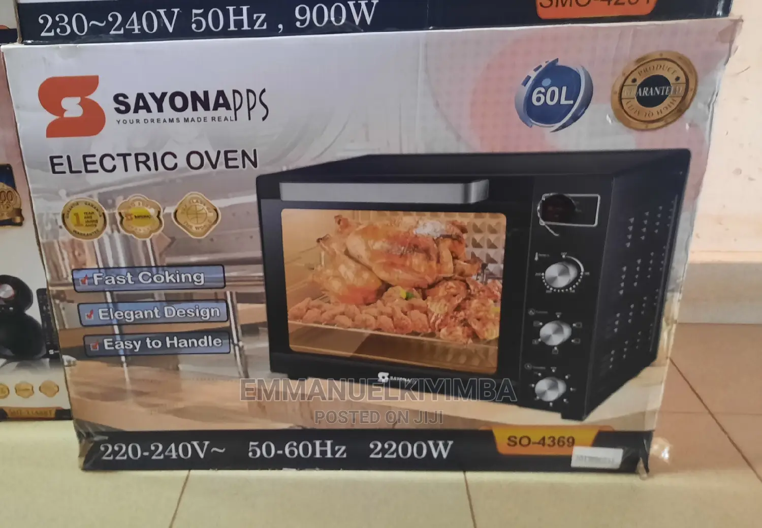 Electric Oven 60litres Sayona