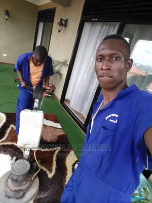 Machine Carpet Cleaning in Progress