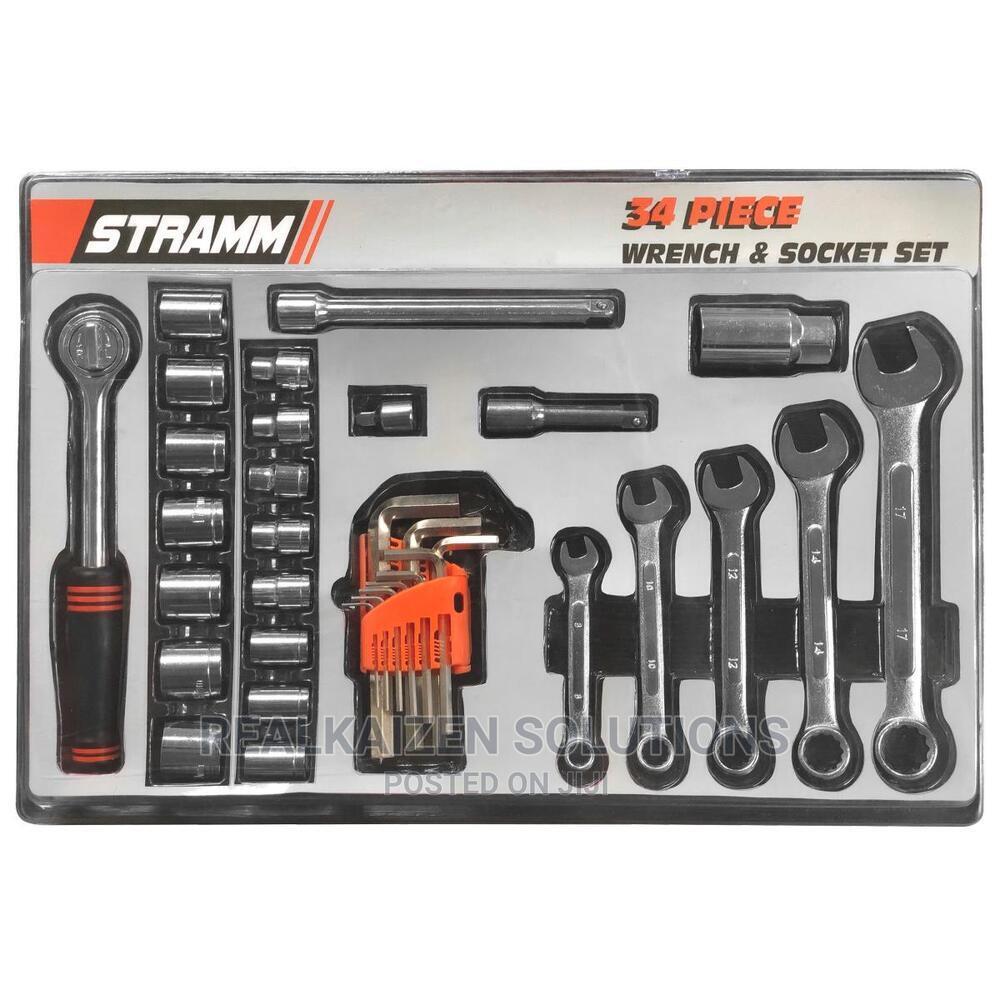 Stramm 34pc wrench and socket tool set in central division hand tools