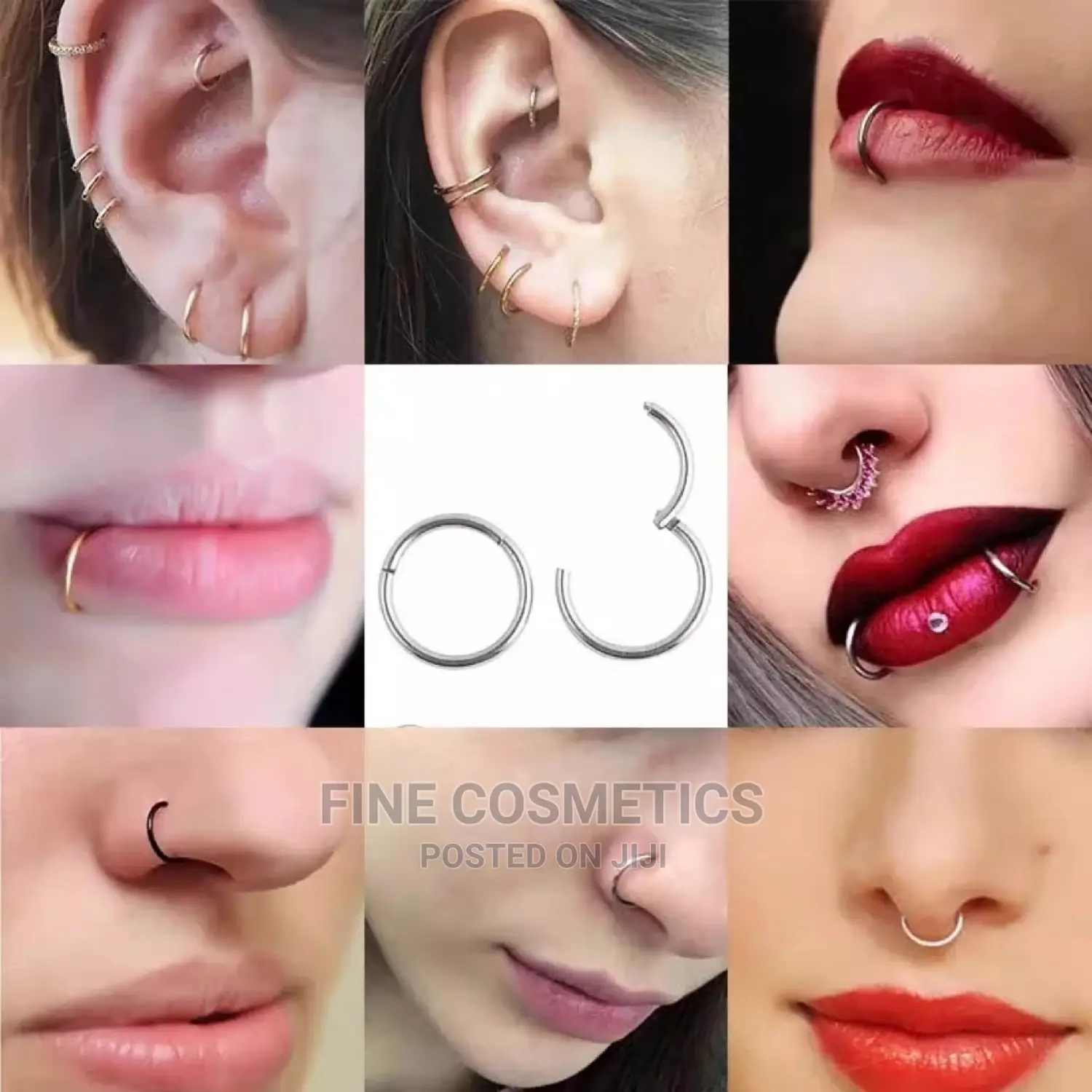 1pair Titanium Segment Earring,Septum Ring, Nosering Clicker