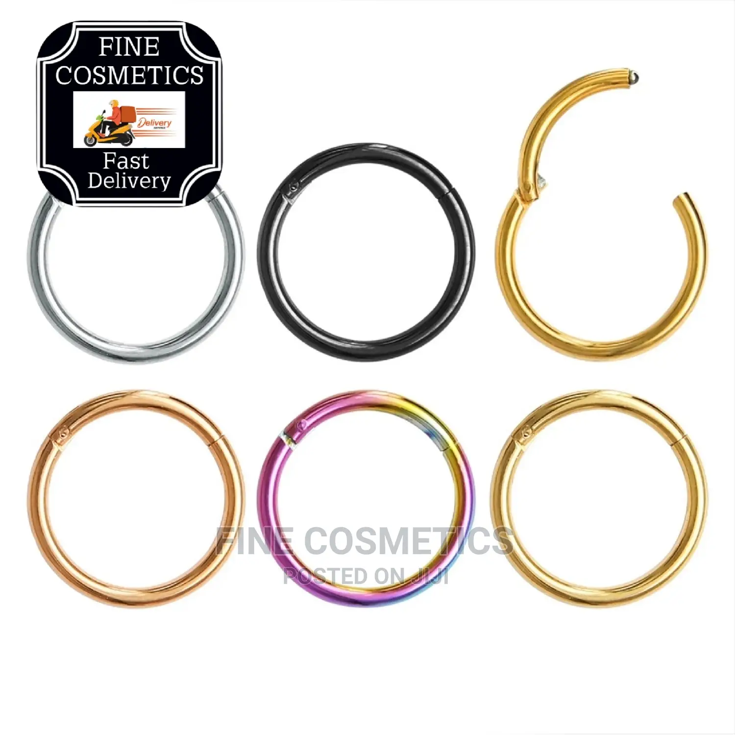 1pair Titanium Segment Earring,Septum Ring, Nosering Clicker