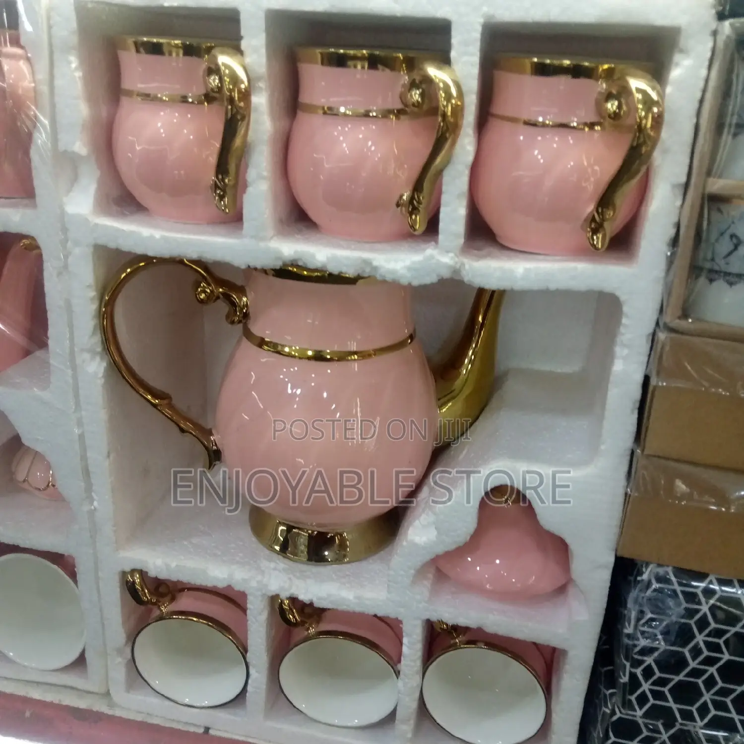 Tea Set of Mugs and Kettle