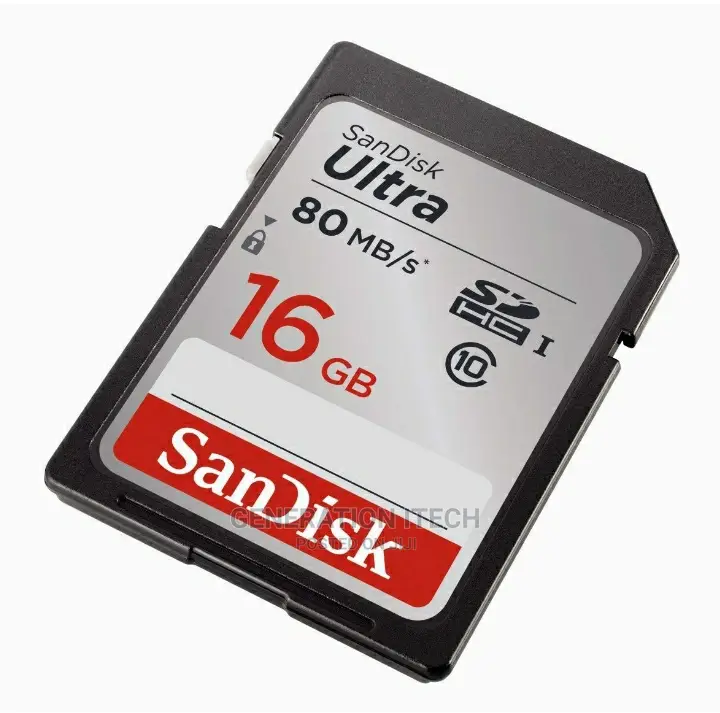 Sandisk Ultra 16gb Memory Card Class 10 SDHC Up to 80mb/S