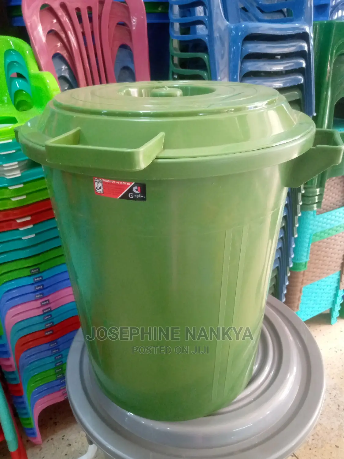 Complast Dustbin 70ltrs Green Colour