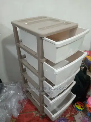 Togoyong Plastic Drower/Trolly Plain Colour, Five Shelves