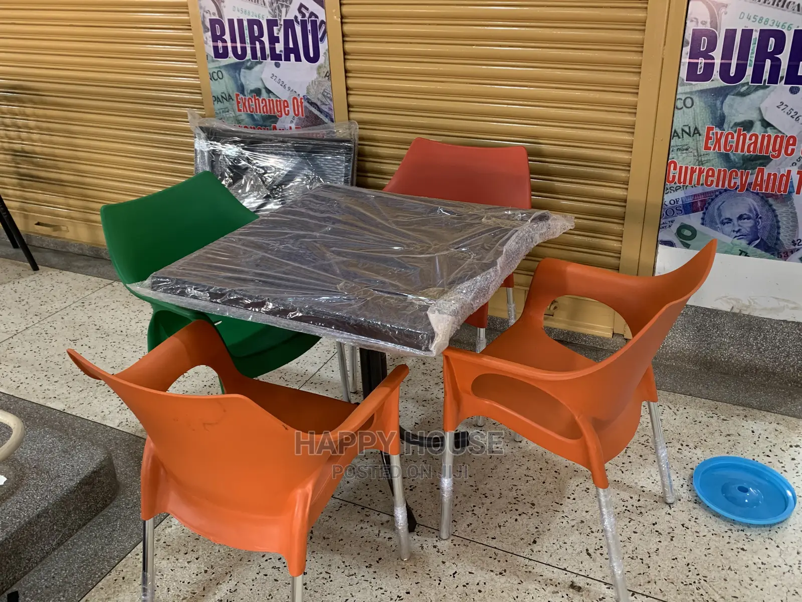 Set of Table and 4 Plastic Chairs