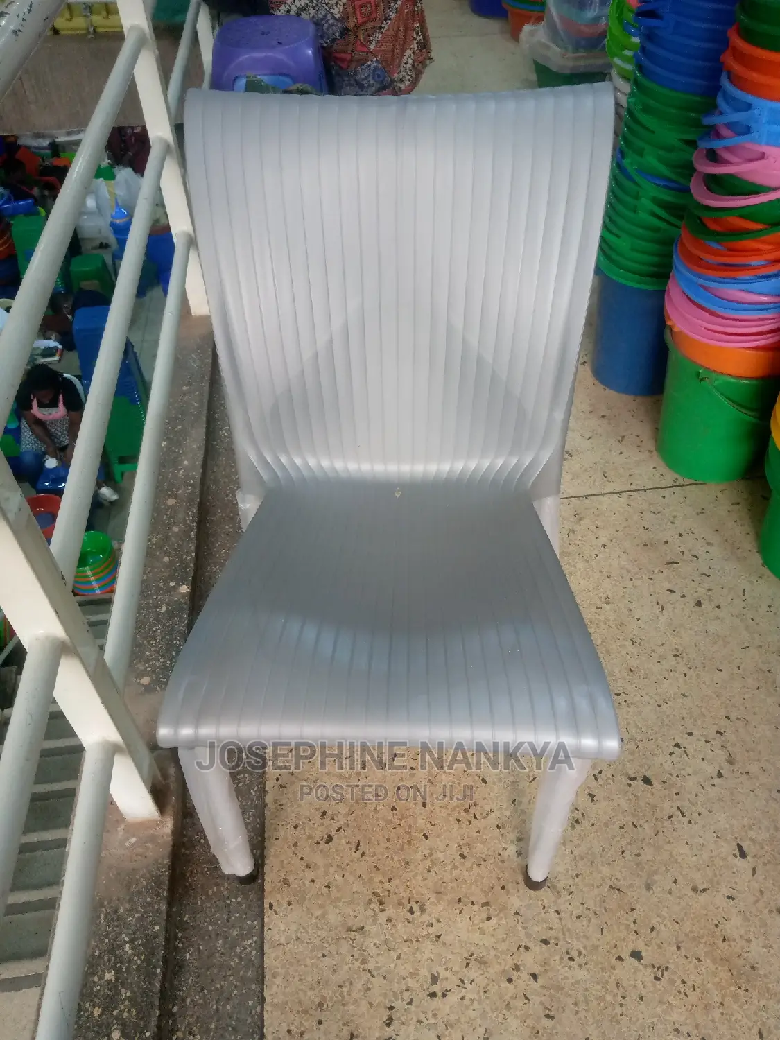 Mukwano Chair, With Metallic Legs ,Grey Colour