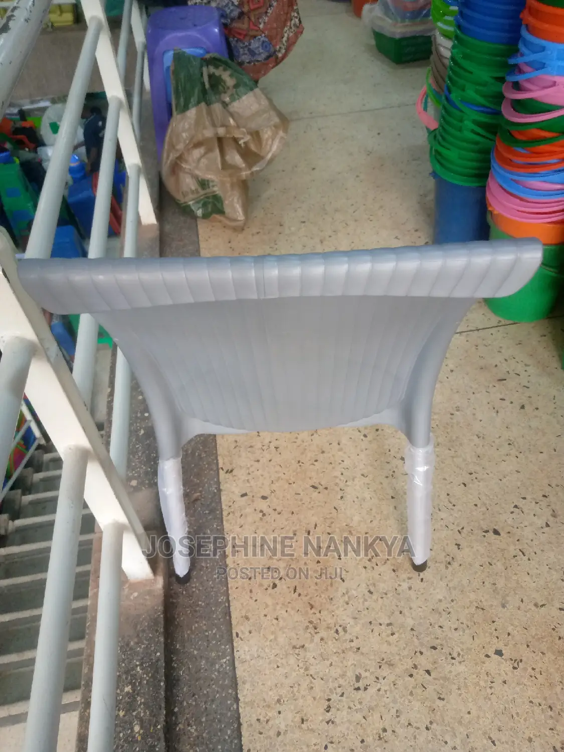 Mukwano Chair, With Metallic Legs ,Grey Colour