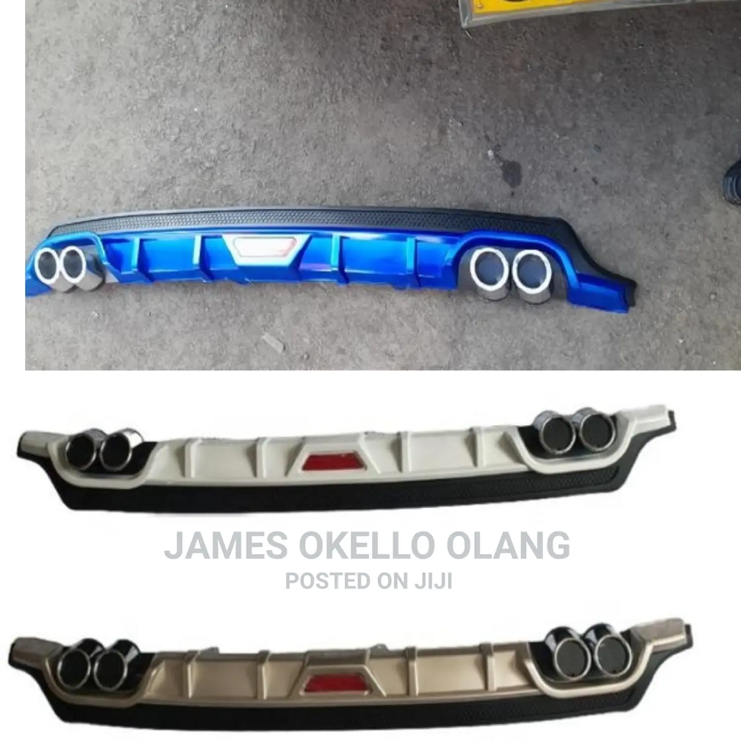 Rear Universal Car Diffusers Available in Blue Apparently.