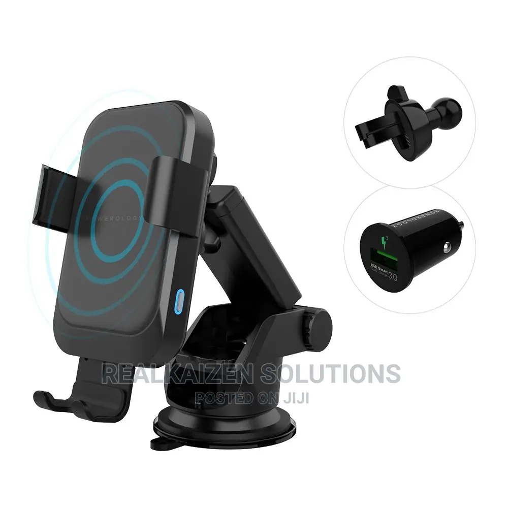 POWEROLOGY Wireless Auto Clamping Grip Car Fast Charger 15W