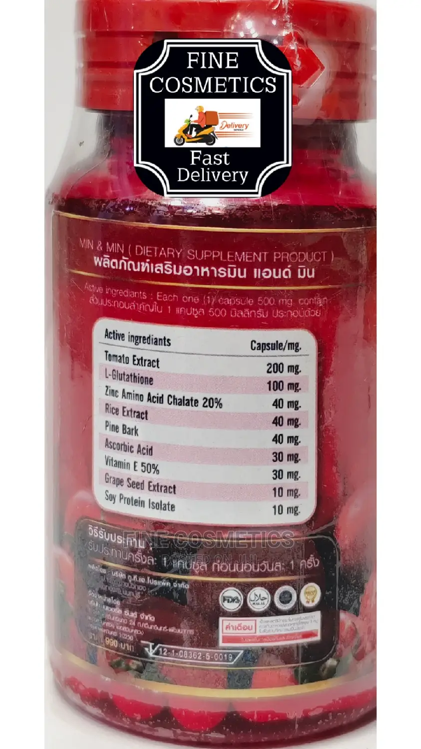 ORIGINAL Min and Min Skin Whitening Tomato Plus Pills (30