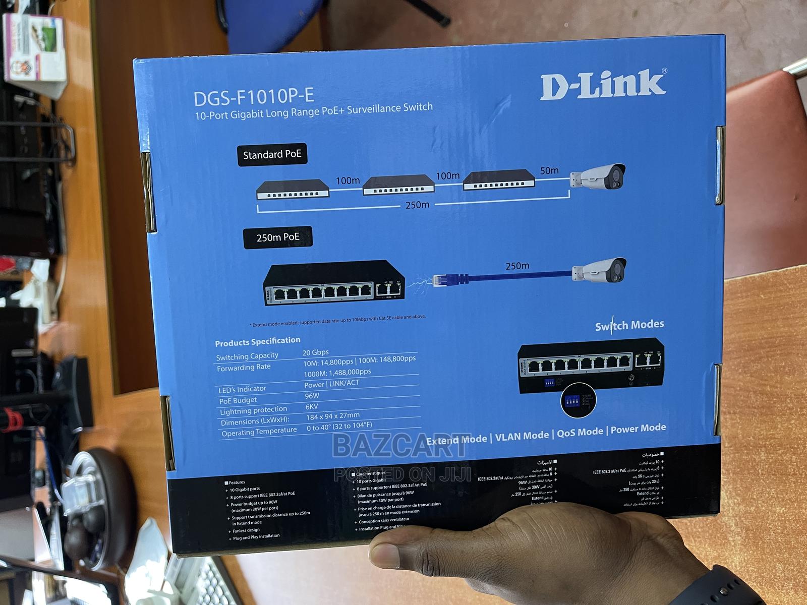 96 Watts 10port Gigabit Long Range Po+ Surveillance Switch in Central