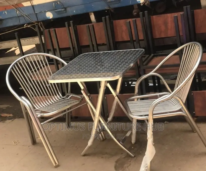 Aluminimum Set of 2 Chairs and Table