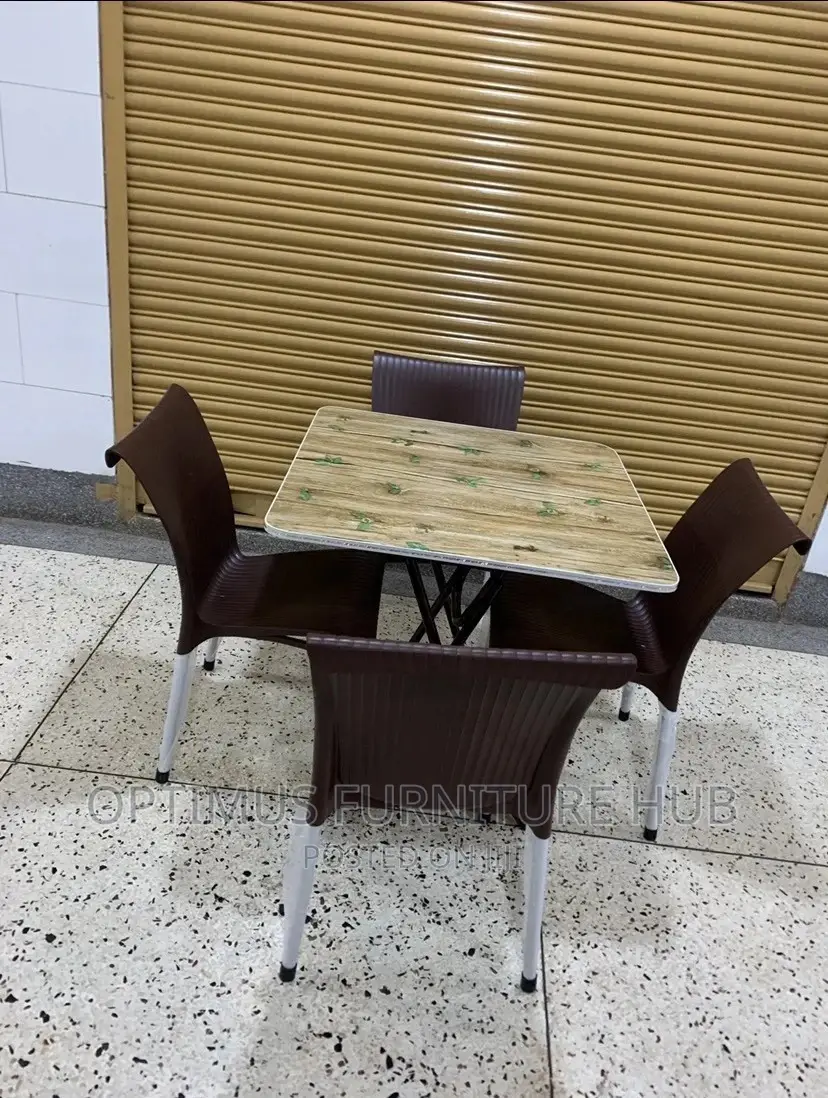 Set of Square Table and Two Chairs
