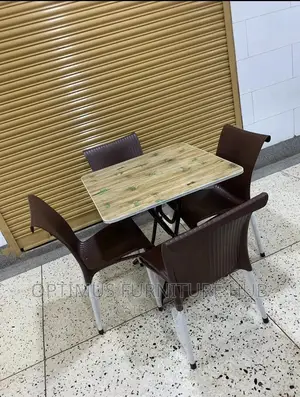 Set of Square Table and Two Chairs