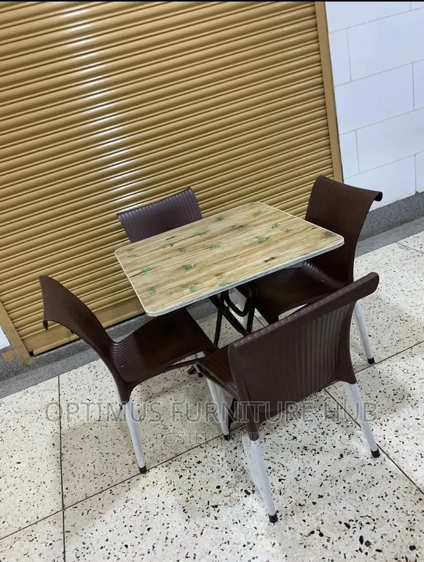 Set of Square Table and Two Chairs