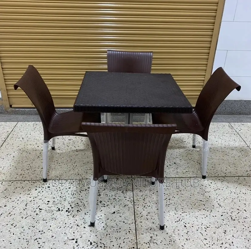 Set of Four Chairs and Square Table