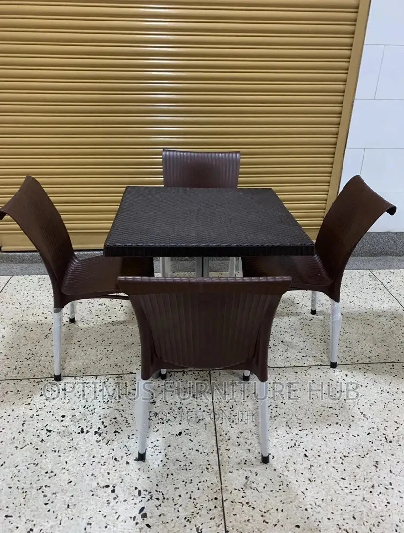 Set of Four Chairs and Square Table