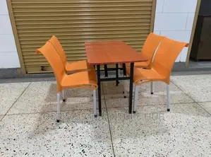 Table Set of Four Chairs and Table